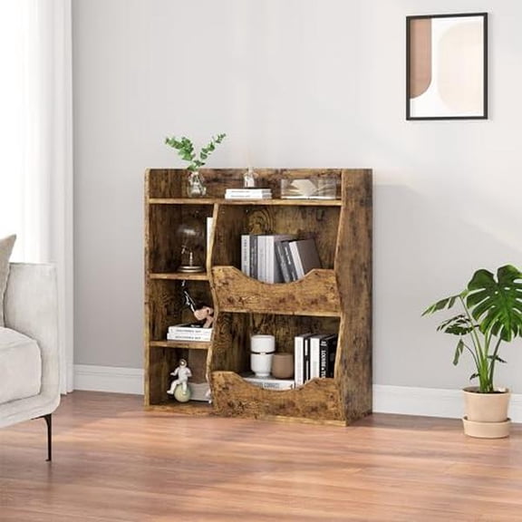 Kids Toy Storage Organizer, 5-Cubby Bookshelf, Children's Toy Shelf, Wooden Storage Cabinet for Children's Room, School, Classroom, Playroom, Nursery, Kindergarten