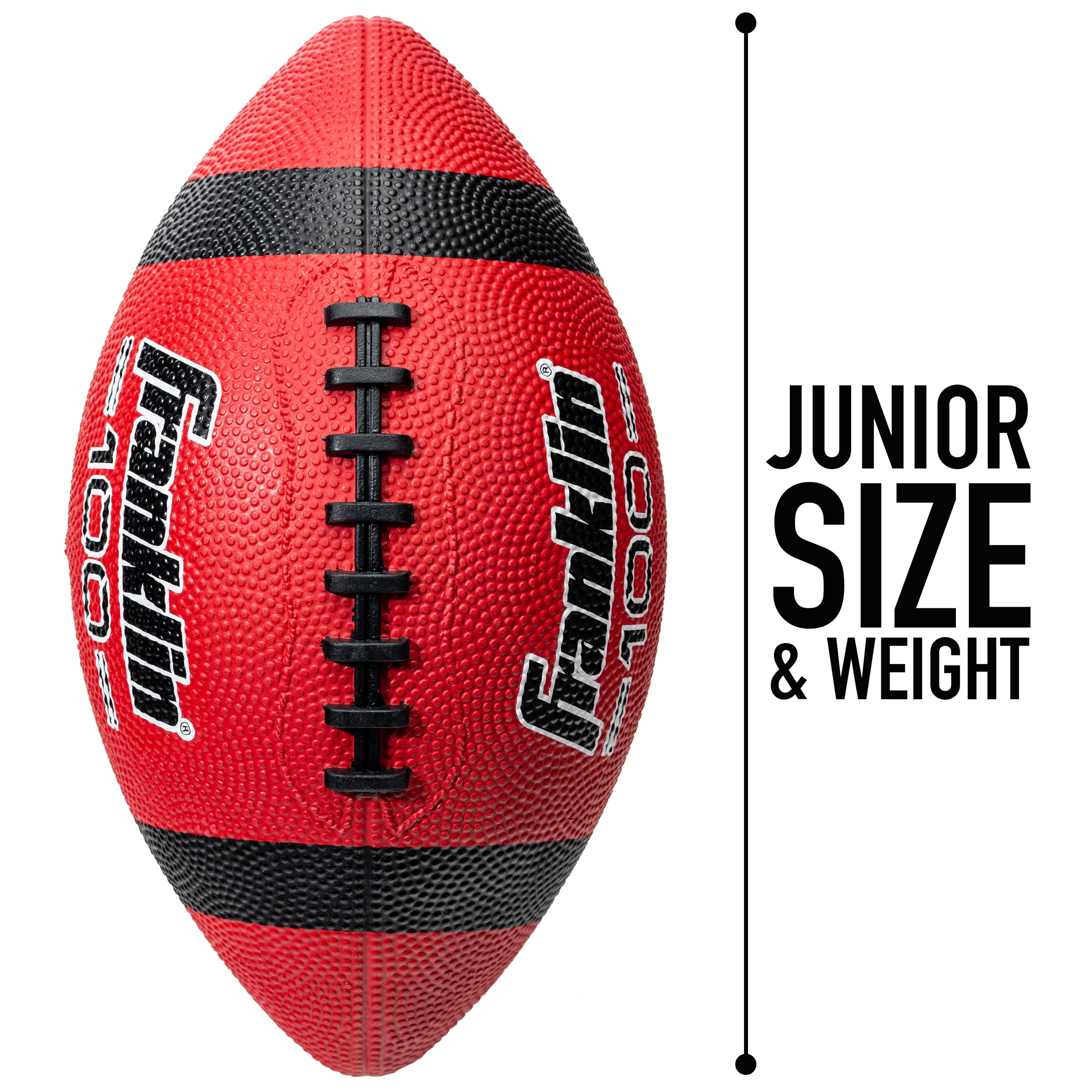 Franklin Sports Junior Grip-Rite Footballs - Red - 10 Count with Pump - Youth Size - for Kids and Beginners