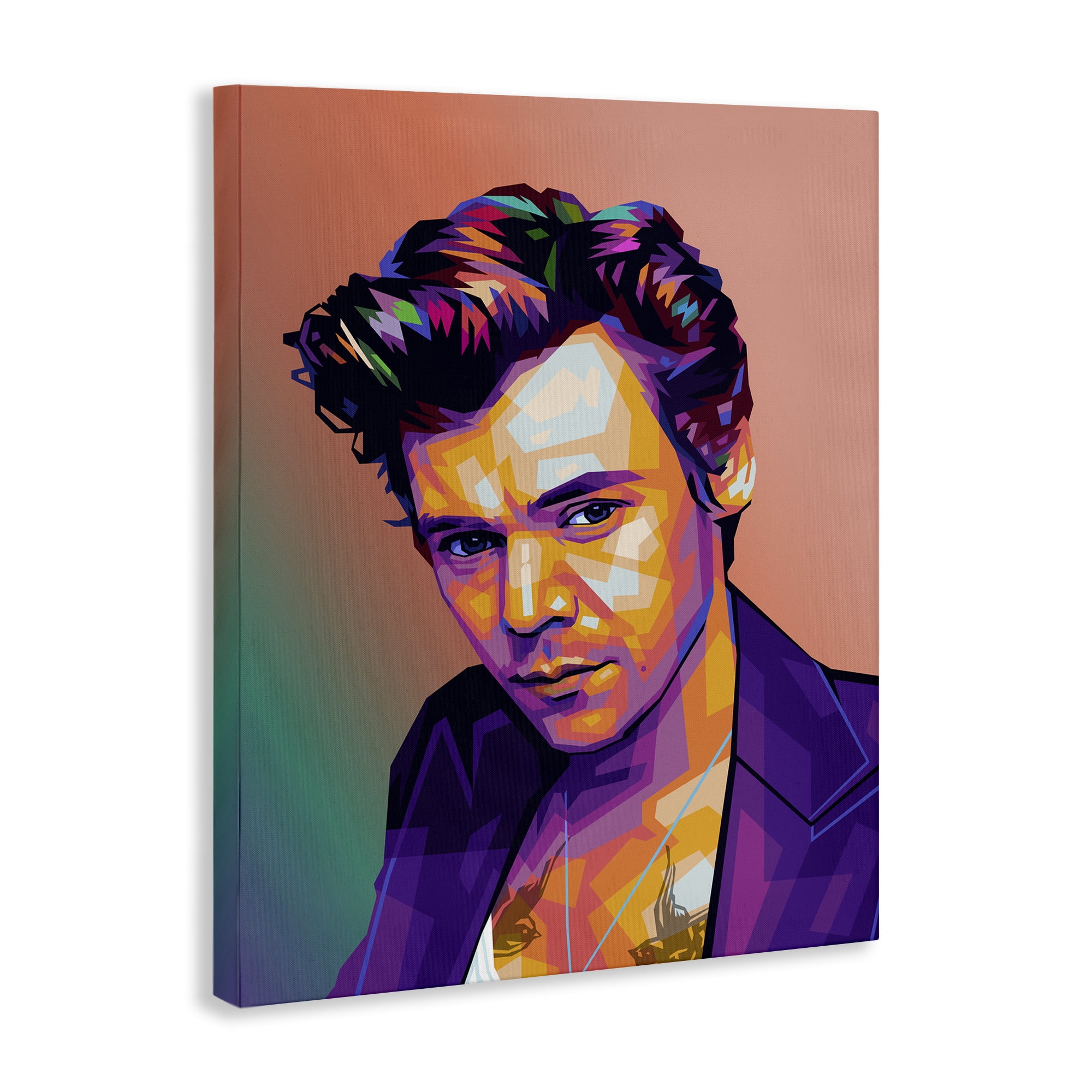 Stupell Industries Peach & Purple Harry People Painting Wrapped Canvas Art Print Wall Art, 16 x 20