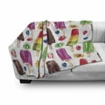 thumbnail image 3 of Sweets Soft Flannel Fleece Throw Blanket, Yummy Vivid Ice Creams with Fruit and Chocolate Flavors Kiwi Watercolor Design, Cozy Plush for Indoor and Outdoor Use, 50" x 70", Multicolor, by Ambesonne, 3 of 6