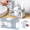 thumbnail image 3 of Daisyyozoid Toothbrush Holder Stand Plastic Cup Set Storage Rack, 3 of 6