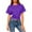 Purple, variant on Crop Top for Women Casual Solid Short Sleeve T-Shirts Loose Fit Short Blouses Summer Lightweight Shirts Pullover