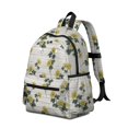 thumbnail image 2 of Sunflower and Plank White Pattern Backpack for School, Cute School Bag with Adjustable Shoulder Straps and Padded Back, 13.4"x11"x4.7", 2 of 5