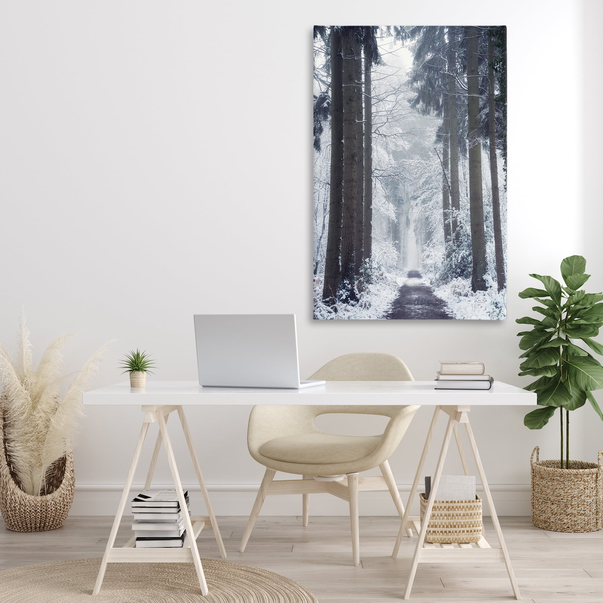 Stupell Industries Winter Fir Path Landscape Photography Gallery Wrapped Canvas Art Print Wall Art, 30 x 45