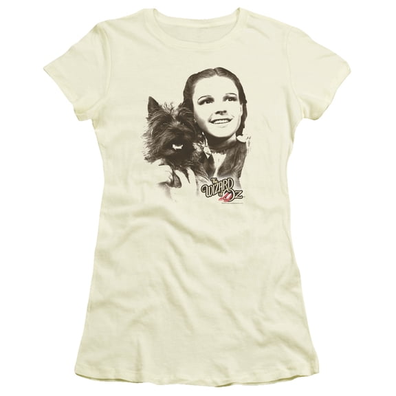 Wizard Of Oz Dorothy & Toto Junior Women's T-Shirt Sheer Cream
