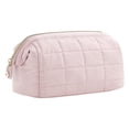 thumbnail image 3 of Bolsa de maquillaje de gran capacidad, organizador de maquillaje de viaje, neceser portátil Rosa, 3 of 8
