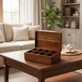thumbnail image 3 of Bohorizon Acacia Wooden Tea Bag Organizer, Tea Bag Holder, Tea Storage Box Organizer, 12.3"x7.6"x3.8", Pack of 1, 3 of 6