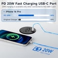 thumbnail image 4 of ZHANGONG Desk Power Grommet with 20W USB-C Fast Charging, 3.15" Recessed Power outlet for Desk, 2 AC Outlet & 2 USB Ports, 6.5FT Cord, 4 of 9