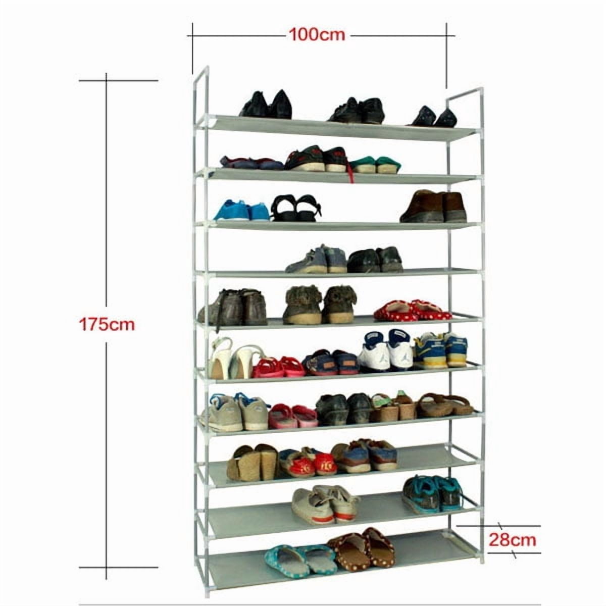 10-Layer Ultra Large Capacity Shoe Rack - 100cm, Non-woven & Steel Design