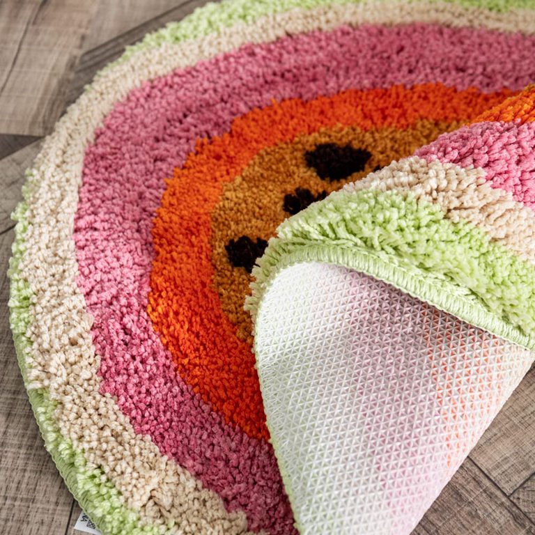 Peppery Home Watermelon Shaped Bath Mat - Bathroom Rug Fruit