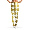 thumbnail image 2 of White And Gold Harlquin Pattern Print Leggings Sexy Yoga Leggings For Women., 2 of 5