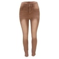 thumbnail image 1 of Bmisegm Jeans Y2K pour Femmes, Coupe Ajustée, Extensibles, Taille Haute, Brun, TTG, 1 of 8