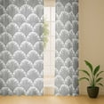 thumbnail image 5 of Vargottam Geometric Pattern Sheer Georgette Curtains for French Doors & Balcony - 2 Panels, 96" Long, Light Filtering, Grommet Top Printed Drapes for Living Room or Lounge, 5 of 9
