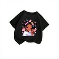 thumbnail image 3 of PMVFHDE Hauts Mignons pour Fille Hauts Tendance pour Fille 2025 Hauts d'Été Mignons Hauts à Manches Courtes pour Filles T-Shirt pour Filles T-Shirt Graphique Mignon à Col Rond Manches Courtes T-Shirt Décontracté d'Été Noir, 3-4 Ans, 3 of 5