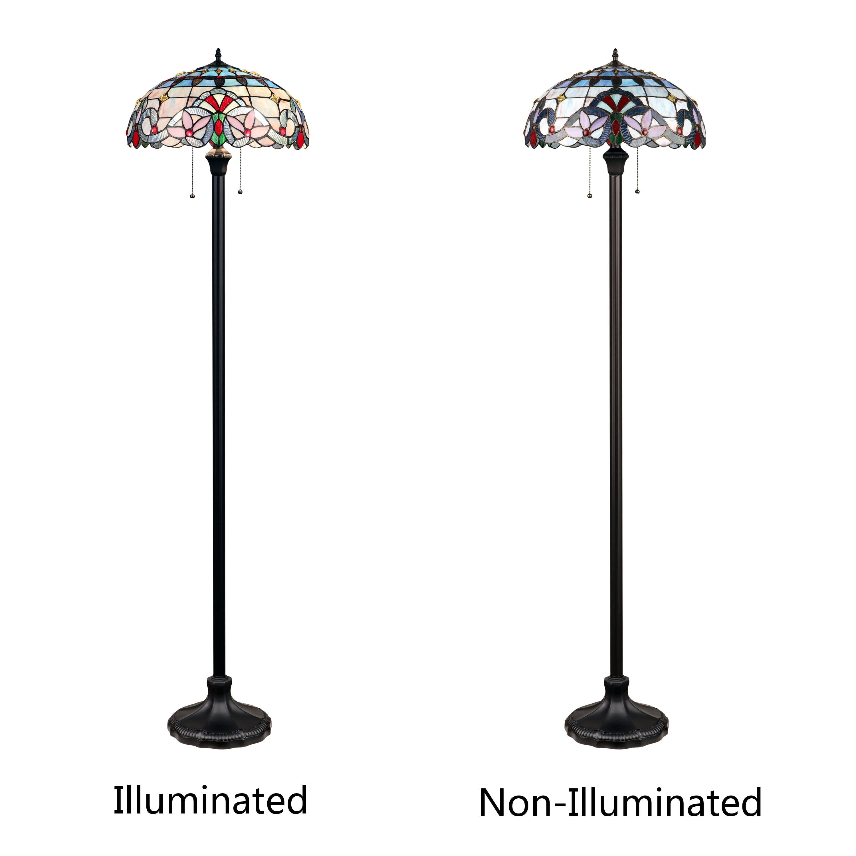 RADIANCE goods Victorian-Style Dark Bronze 2 Light Floor Lamp 18" Wide