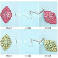 thumbnail image 4 of DIY 7 Pairs Hollow Leather Earrings Making Kit Leather Links Pendants & Jump Rings & Brass Earring Hooks for Earring Jewelry Making DIY Craft Accessory, 4 of 7