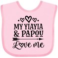 thumbnail image 3 of Inktastic Yiayia and Papou Love Me Granddaughter Girls Baby Bib, 3 of 4