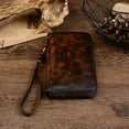 thumbnail image 4 of Tonnylam Cartera larga de piel de vacuno de primera capa con ranura para múltiples tarjetas, estilo retro, para hombre, 4 of 6