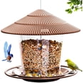 thumbnail image 2 of Comedero para pájaros colgante a prueba de ardillas para semillas de pájaros salvajes al aire libre, exterior, decoración de jardín (marrón), 2 of 5