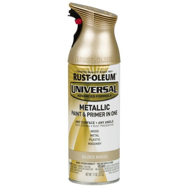 Gilded Brass Rust Oleum Universal All Surface Interior Exterior Metallic Spray Paint 11 Oz Com - Brass Colored Spray Paint For Metal