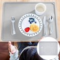 thumbnail image 2 of Miyuadkai Silicone Placemat Gray, Kids Placemat Non Slip Baby Placemat Silicone Placemats for Toddlers Baby Eating Mat Food Mats for Toddler Dining Table Setting Learning Travel Kitchen, 1*Placemat, 2 of 9