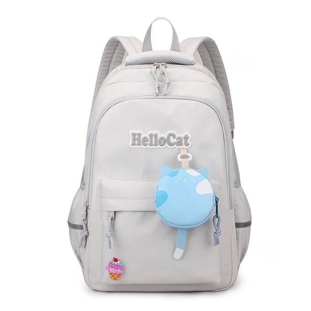 Mochila de nailon para campus, Bolsas duraderos de dibujos animados para mujer con cremallera, regalos para niños