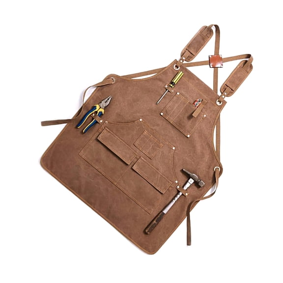 Multipurpose Tool Apron for Men Women Adjustable Strap Multiple Pockets Apron for Workshops Kitchen BBQs and Gardening