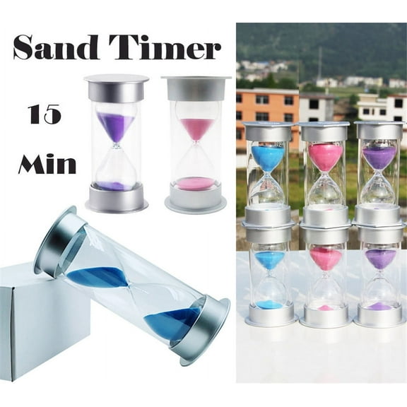 kkbbma under $5 2Pcs Sand Timer, 15 Minute Sand Timer Hourglass,ChildrenTimerToyfor Games Homework Management, Sand Clock, Desk Decor, Gift Timer