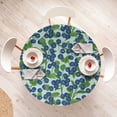 thumbnail image 4 of Ambesonne Blueberry Pattern Fitted Round Tablecloth, Art Modern Leafy, 36"- 40" Diameter, Dark Lavender Fern Green, 4 of 5