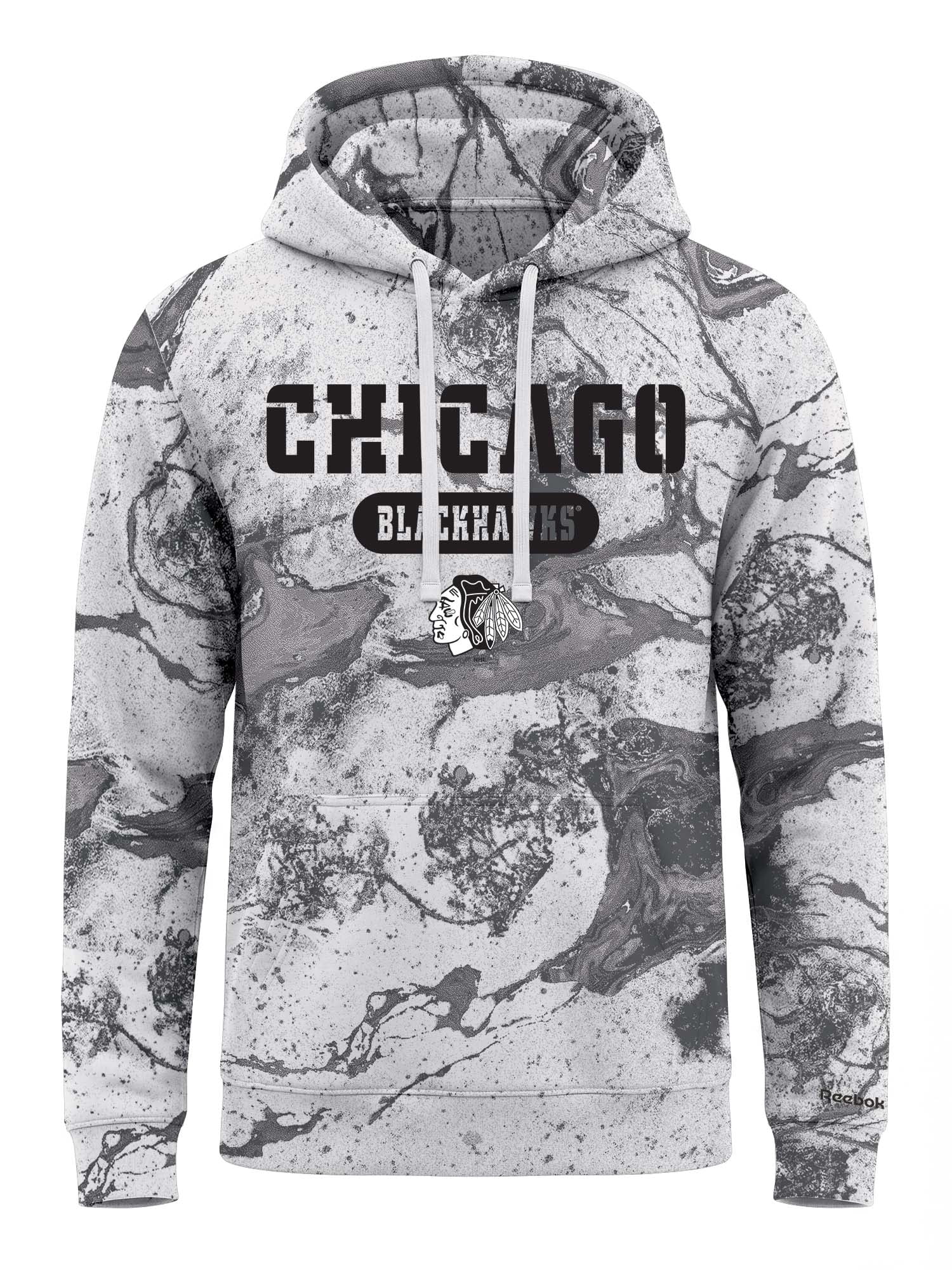Chicago Blackhawks Reebok Mens All Over Print Hooded Sweatshirt