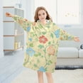 thumbnail image 5 of FORMRS Wearable Blanket Hoodie with Sleeves for Kids Cozy Flannel Sweatshirt, Colorful Flower, 5 of 7