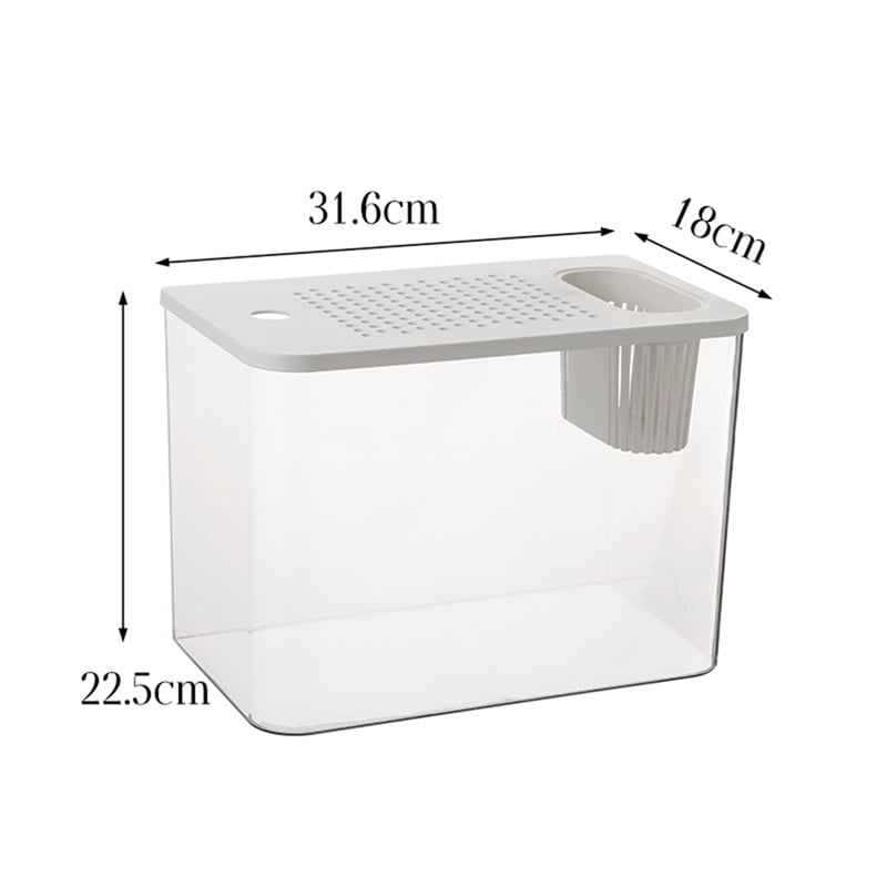 Fish Tank Aquarium Transparent Desktop Tank Turtle Aquarium Small Aquariums Decorative Fish Container for Fish Black