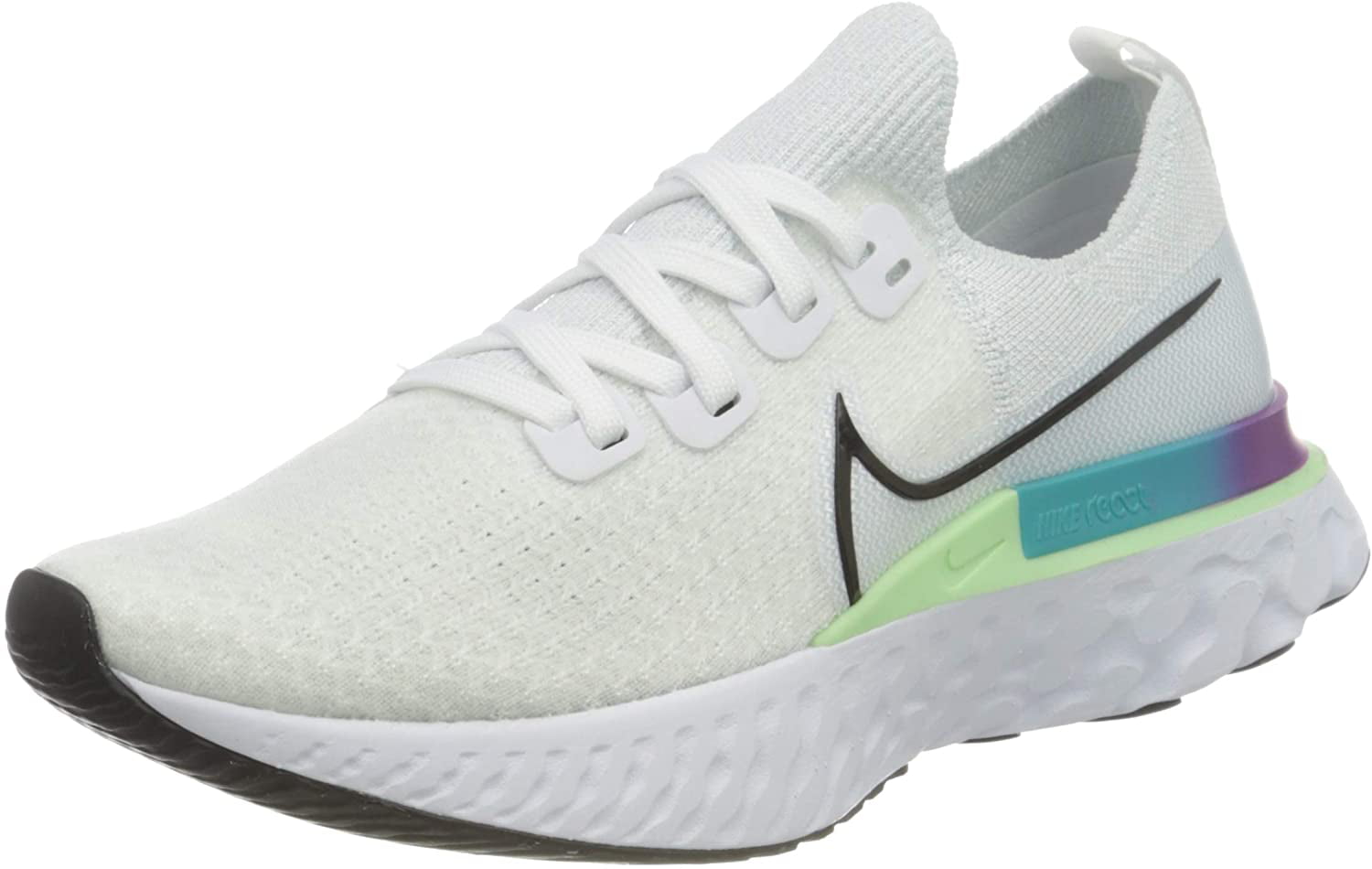 Nike Women's Flyknit Running Shoes, White/Aqua, 10.5 B(M) US - Walmart.com