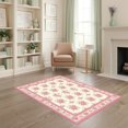 thumbnail image 2 of ODIKA 4'x6' Ultra-Soft Area Rug, Pink Long Coquette Motif Delicate Frame Border Vintage Sage Bathroom None Washable, Bare feet friendly, Silk-Touch for Bedroom Home office, 2 of 7