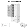 thumbnail image 2 of Harper & Bright Designs Farmhouse Kitchen Pantry Cabinet with Shelves and Door, Freestanding Cupboard Storage Cabinet with 2 Drawers and 3 Cabinet Shelves, Ameican White Oak, 2 of 13
