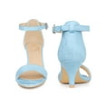 thumbnail image 5 of BLISSFUL STEP Women's Strappy Open Toe Kitten Ankle Heels Sandals Sky Blue 9, 5 of 6