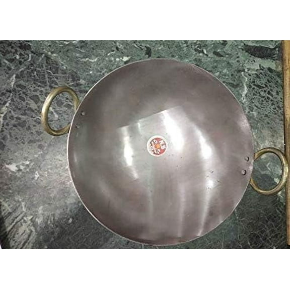radhna Traditional Indian Traditional Indian Handmade Cast Iron Kadai Cooking Wok Cast Iron Wok Kadhai 4 Liter Cast Iron Kadhai