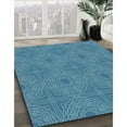 thumbnail image 3 of Ahgly Company Machine Washable Indoor Round Transitional Blue Turquoise Green Area Rugs, 7' Round, 3 of 7