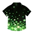 thumbnail image 2 of OGLCCG Kids Boys St.Patrick's Day Shirt Irish Clover Printed Short Sleeve Button Down Shirts Loose Fit Summer Casual Funny Hawaiian Shirt 2-15 Years, 2 of 6