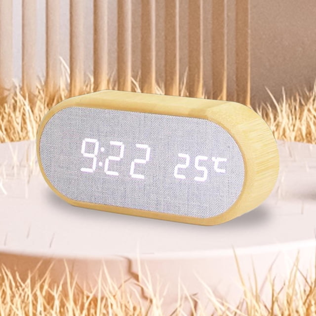 Reloj despertador electrónico de gran número, función de repetición para dormitorio Reloj de mesa con pantalla LED grande, reloj digital de control de Blanco Macarena Despertador