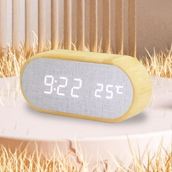 Reloj despertador electrónico de gran número, función de repetición para dormitorio Reloj de mesa con pantalla LED grande, reloj digital de control de Blanco Macarena Despertador
