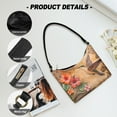 thumbnail image 6 of Kuiaobaty Hummingbird Print Shoulder Purse for Women, Vintage Hibiscus Print Leather Underarm Sling Bag with Zipper Closure, Durable Casual Hobo Purse Tote for Travel, 6 of 7