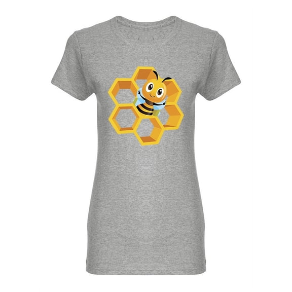 Cartoon Cute Bee Design Shaped T-Shirt Women -Image by Shutterstock, Female x-Large