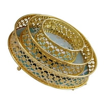 TEHAUX Serving Platters Set of 3 Hollow Decorative Food Trays Elegant Party Serving Dishes