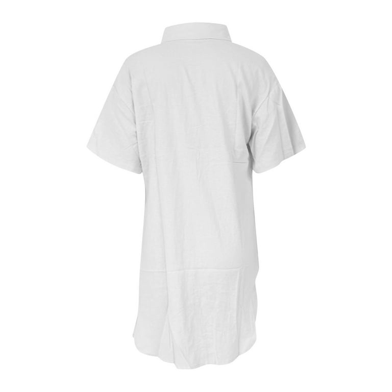 Boyfriend Shirt Dress for Women Plus Size Cotton Linen Collared Dresses Short Sleeve Button Down Long Shirts White, 5XL - Walmart.com Boyfriend Shirt Dress for Women Plus Size Cotton Linen Collared Dresses Short Sleeve Button Down Long Shirts White, 5XL - Walmart.com