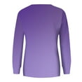 thumbnail image 6 of ShomPort Women Crewneck Gradient Color Sweatshirt Casual Fall Long Sleeve Shirt with Pocket, 6 of 6