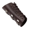 thumbnail image 2 of Brazalete punk de cuero Macarena guantelete de muñeca para caballero Halloween Cosplay fiesta Marron oscuro, 2 of 8