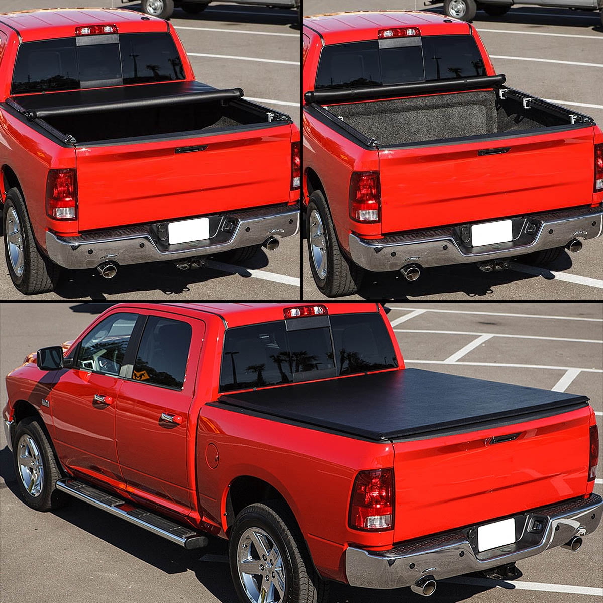 DNA Motoring Roll-up Tonneau Cover for Chevy Silverado GMC Sierra 6.5 ft Bed 1999-2007