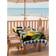 thumbnail image 2 of Outdoor Tablecloth with Umbrella Hole for Patio/Picnic/Party/Camping, Yellow Lemon Waterproof Table Cloth Rectangle Table Cover Washable, Summer Botanical Black White Checkered (52"x 70"), 2 of 8