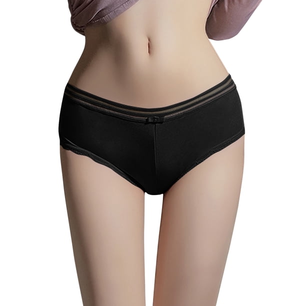 Gibobby Calzoncillos Talle Bajo Dama Tanga de encaje caliente sexy con cinturón elástico con rayas en T de diseño ultrafino para mujer(Negro,Talla única)